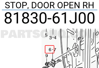 Suzuki 8183061J00 STOP, DOOR OPEN RH