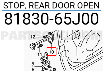 Suzuki 8183065J00 STOP, REAR DOOR OPEN