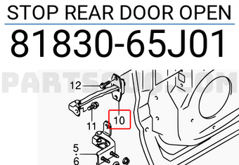 Suzuki 8183065J01 STOP REAR DOOR OPEN