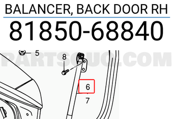 Suzuki 8185068840 BALANCER, BACK DOOR RH