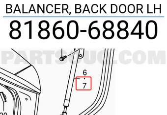 Suzuki 8186068840 BALANCER, BACK DOOR LH