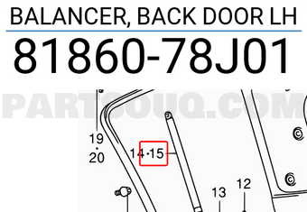 Suzuki 8186078J01 BALANCER, BACK DOOR LH