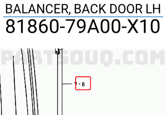 Suzuki 8186079A00X10 BALANCER, BACK DOOR LH