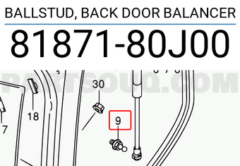 Suzuki 8187180J00 BALLSTUD, BACK DOOR BALANCER