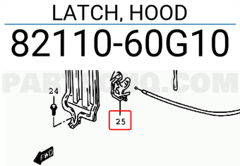 Suzuki 8211060G10 LATCH, HOOD