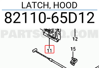 Suzuki 8211065D12 LATCH, HOOD