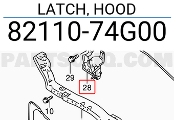 Suzuki 8211074G00 LATCH, HOOD