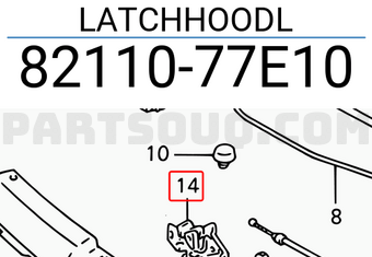 Suzuki 8211077E10 LATCHHOODL