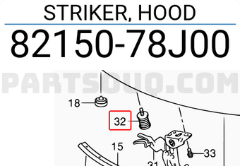 Suzuki 8215078J00 STRIKER, HOOD