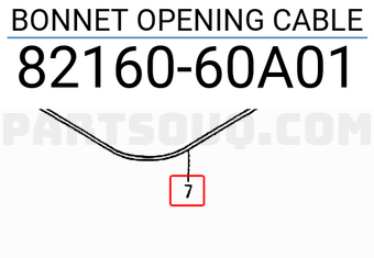 Suzuki 8216060A01 BONNET OPENING CABLE