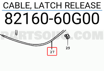 Suzuki 8216060G00 CABLE, LATCH RELEASE