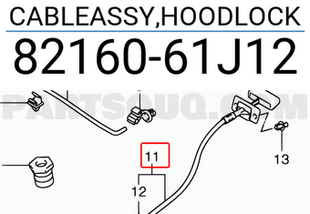 Suzuki 8216061J12 CABLEASSY,HOODLOCK