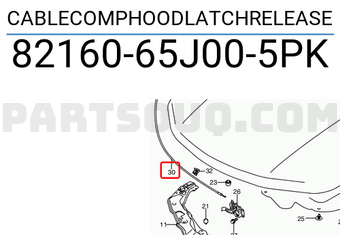 Suzuki 8216065J005PK CABLECOMPHOODLATCHRELEASE