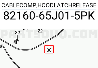 Suzuki 8216065J015PK CABLECOMP,HOODLATCHRELEASE