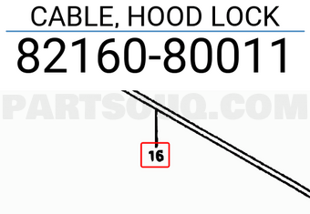Suzuki 8216080011 CABLE, HOOD LOCK