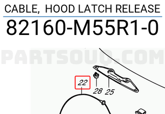 Suzuki 82160M55R10 CABLE, HOOD LATCH RELEASE