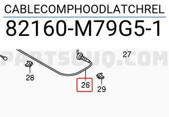 Suzuki 82160M79G51 CABLECOMPHOODLATCHREL