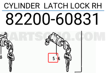 Suzuki 8220060831 CYLINDER LATCH LOCK RH