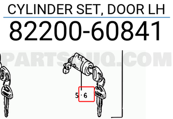 Suzuki 8220060841 CYLINDER SET, DOOR LH
