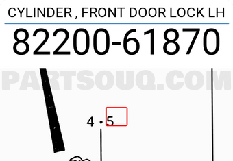 Suzuki 8220061870 CYLINDER , FRONT DOOR LOCK LH