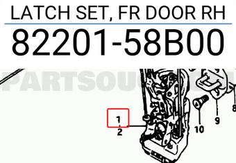 Suzuki 8220158B00 LATCH SET, FR DOOR RH