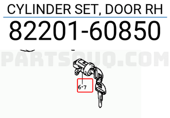 Suzuki 8220160850 CYLINDER SET, DOOR RH