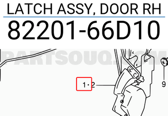 Suzuki 8220166D10 LATCH ASSY, DOOR RH
