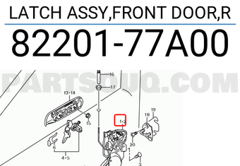 Suzuki 8220177A00 LATCH ASSY,FRONT DOOR,R