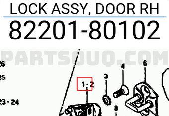 Suzuki 8220180102 LOCK ASSY, DOOR RH