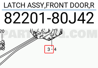 Suzuki 8220180J42 LATCH ASSY,FRONT DOOR,R