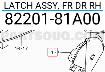 Suzuki 8220181A00 LATCH ASSY, FR DR RH