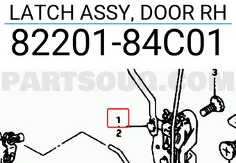 Suzuki 8220184C01 LATCH ASSY, DOOR RH