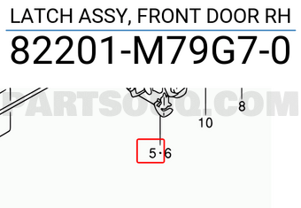 Suzuki 82201M79G70 LATCH ASSY, FRONT DOOR RH