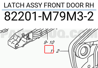 Suzuki 82201M79M32 LATCH ASSY FRONT DOOR RH