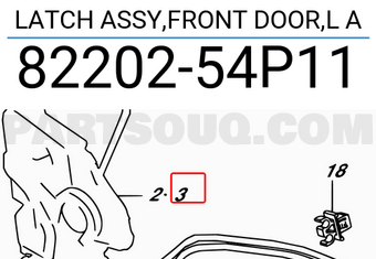 Suzuki 8220254P11 LATCH ASSY,FRONT DOOR,L A