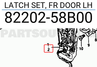 Suzuki 8220258B00 LATCH SET, FR DOOR LH