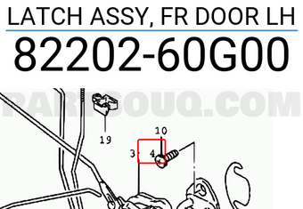 Suzuki 8220260G00 LATCH ASSY, FR DOOR LH