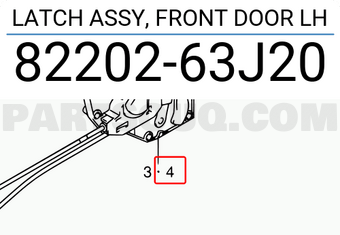 Suzuki 8220263J20 LATCH ASSY, FRONT DOOR LH