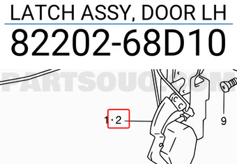 Suzuki 8220268D10 LATCH ASSY, DOOR LH
