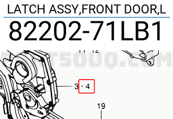 Suzuki 8220271LB1 LATCH ASSY,FRONT DOOR,L