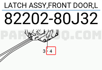 Suzuki 8220280J32 LATCH ASSY,FRONT DOOR,L