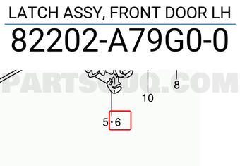 Suzuki 82202A79G00 LATCH ASSY, FRONT DOOR LH