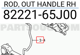 Suzuki 8222165J00 ROD, OUT HANDLE RH