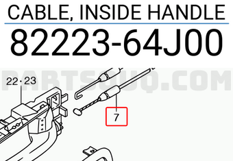 Suzuki 8222364J00 CABLE, INSIDE HANDLE