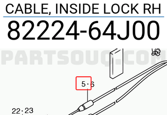 Suzuki 8222464J00 CABLE, INSIDE LOCK RH