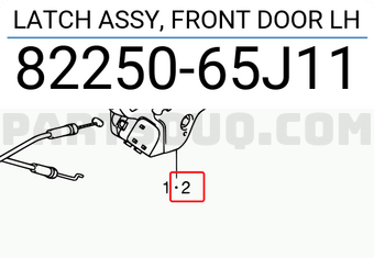 Suzuki 8225065J11 LATCH ASSY, FRONT DOOR LH