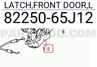 Suzuki 8225065J12 LATCH,FRONT DOOR,L