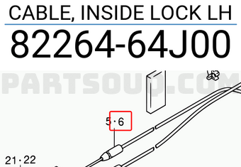 Suzuki 8226464J00 CABLE, INSIDE LOCK LH