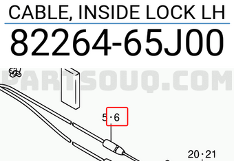 Suzuki 8226465J00 CABLE, INSIDE LOCK LH