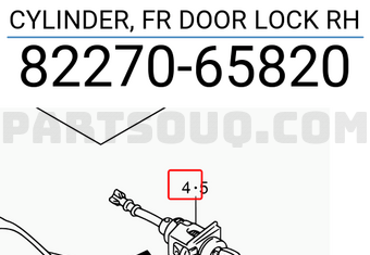 Suzuki 8227065820 CYLINDER, FR DOOR LOCK RH